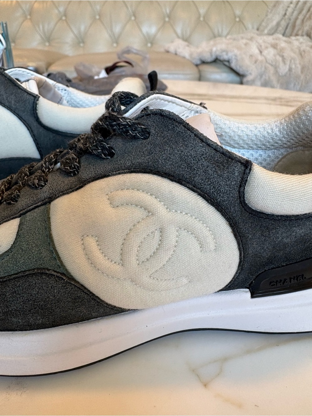 CHANEL Women’s Sneakers, two tone green from 2024 collection. Open to offers! 😊 - Picture 5 of 15
